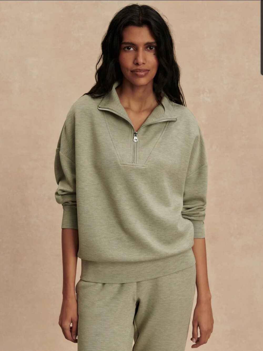 Varley Hawley Half-Zip Sweatshirt Doublesoft Shadow Marl XS